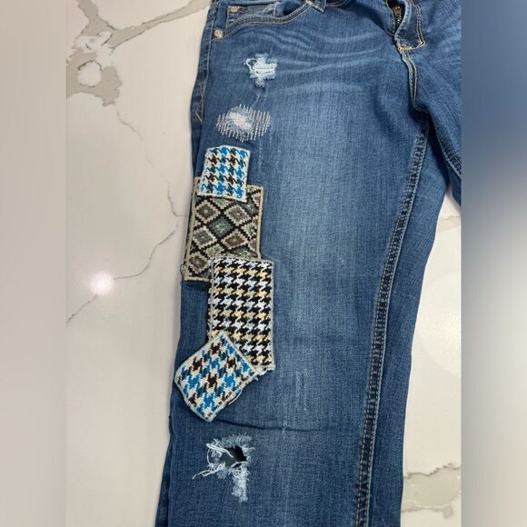 Grace in LA patchwork distressed jeans size 29 - Picture 6 of 8